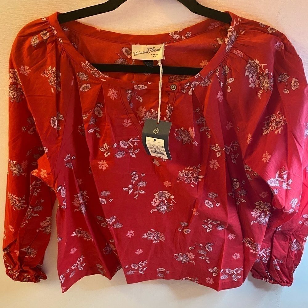 Universal Thread long sleeve printed Top - Red -S - Picture 4 of 7